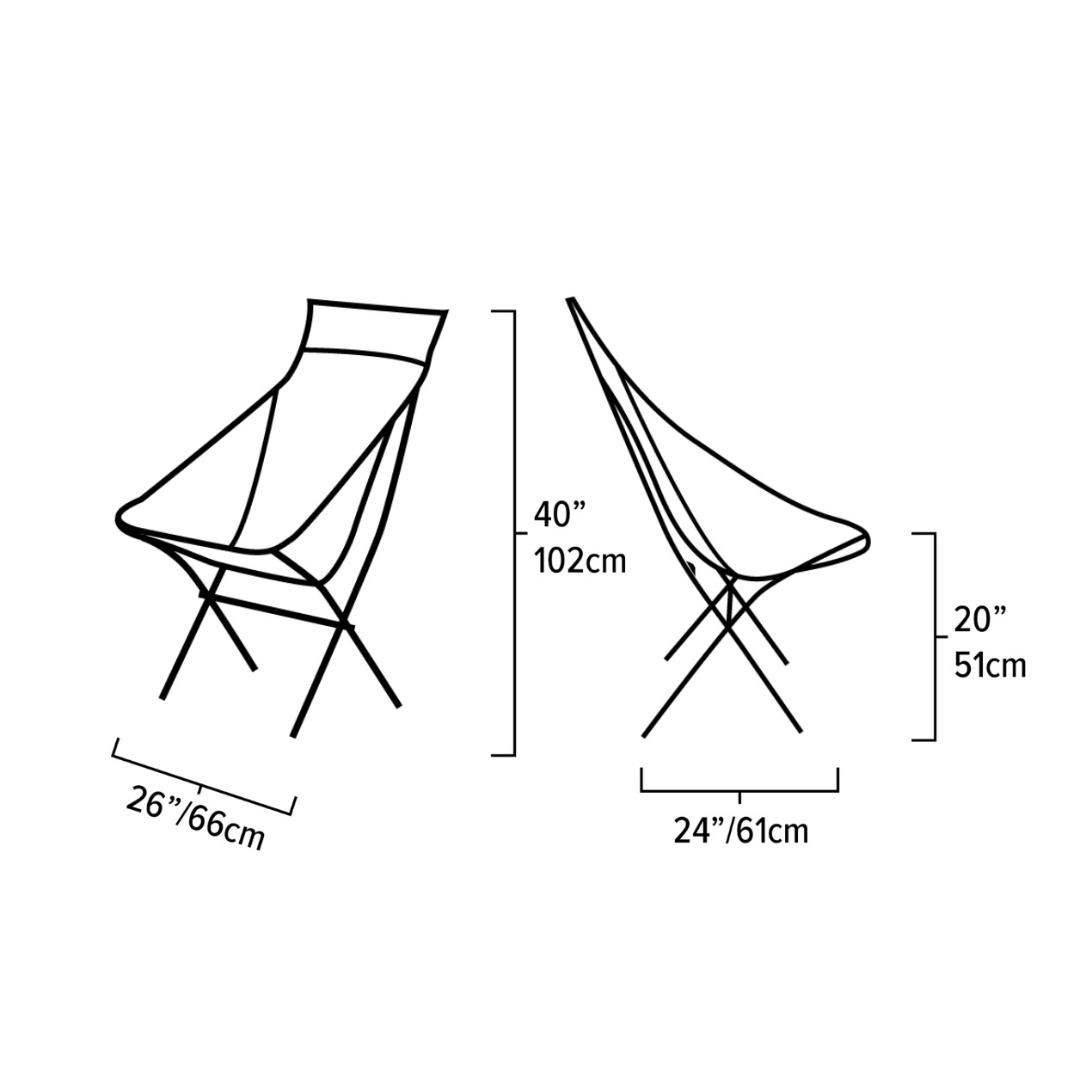 big six camp chair dimensions
