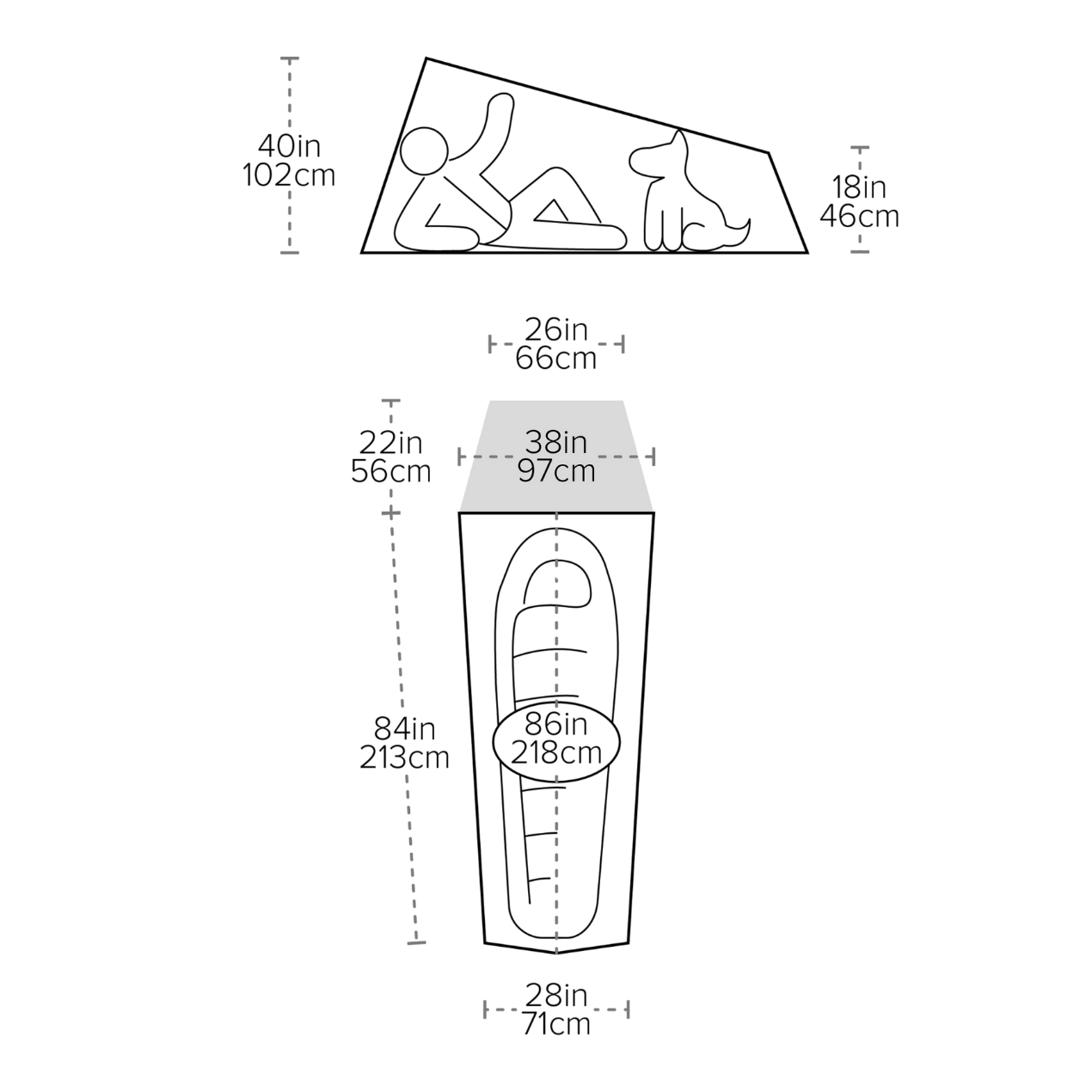 fly creek ul1 dimensions