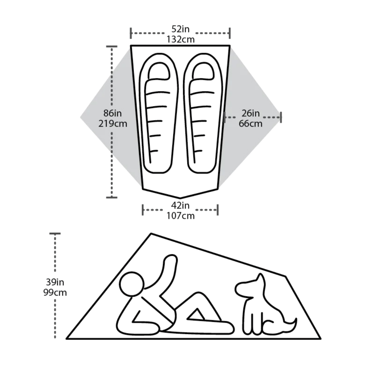 dimensions de la tente tiger wall ul2 platinum