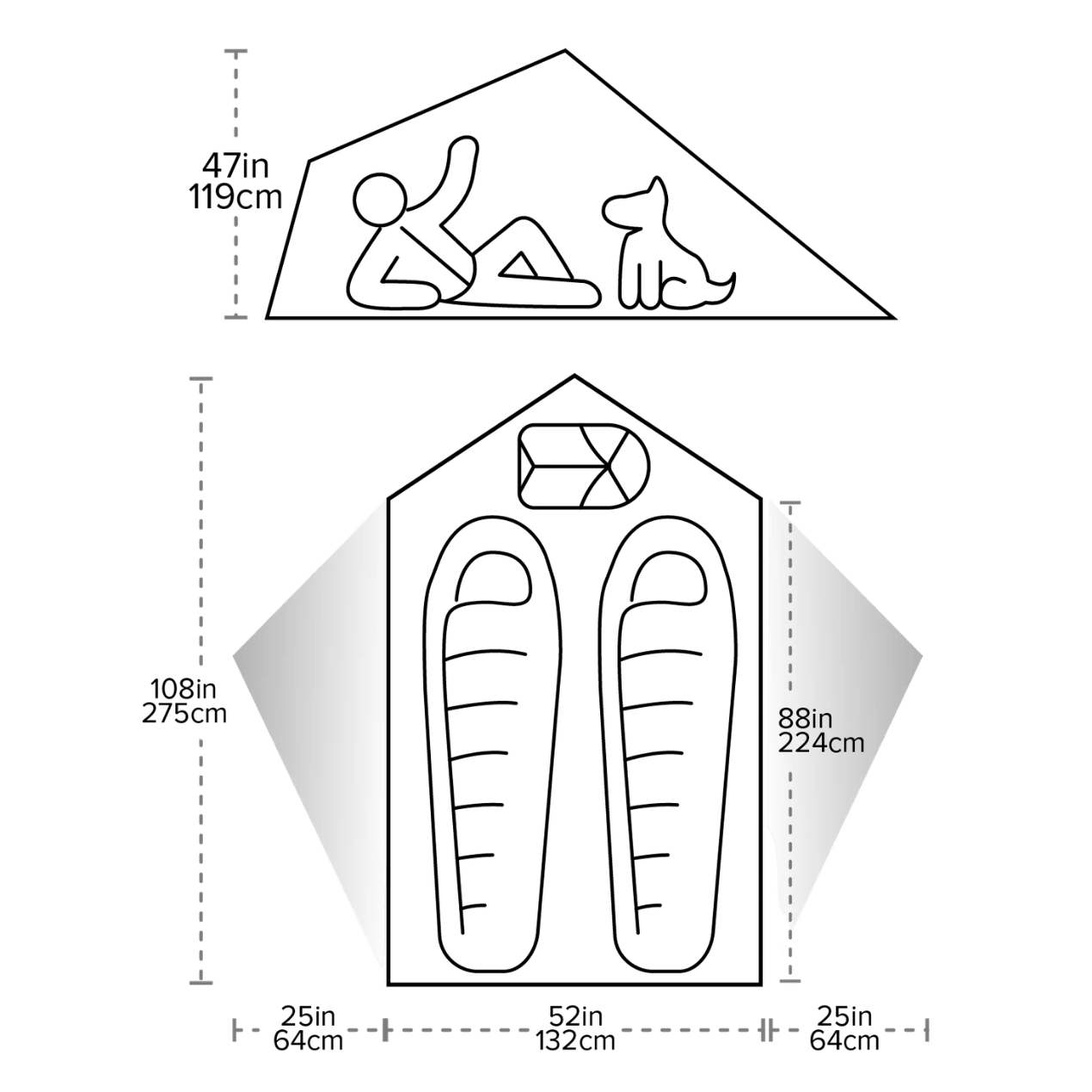 big agnes string ridge vst 2.5 dimensions